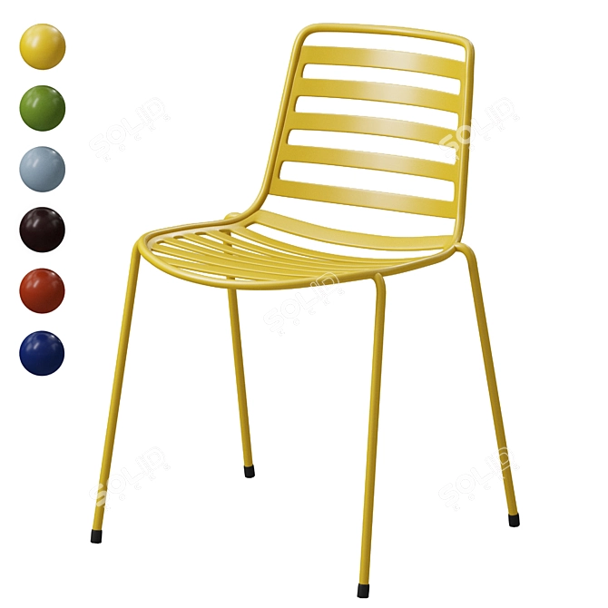 Enea Street Chair: Ergonomic & Stylish Outdoor Seating 3D model image 4