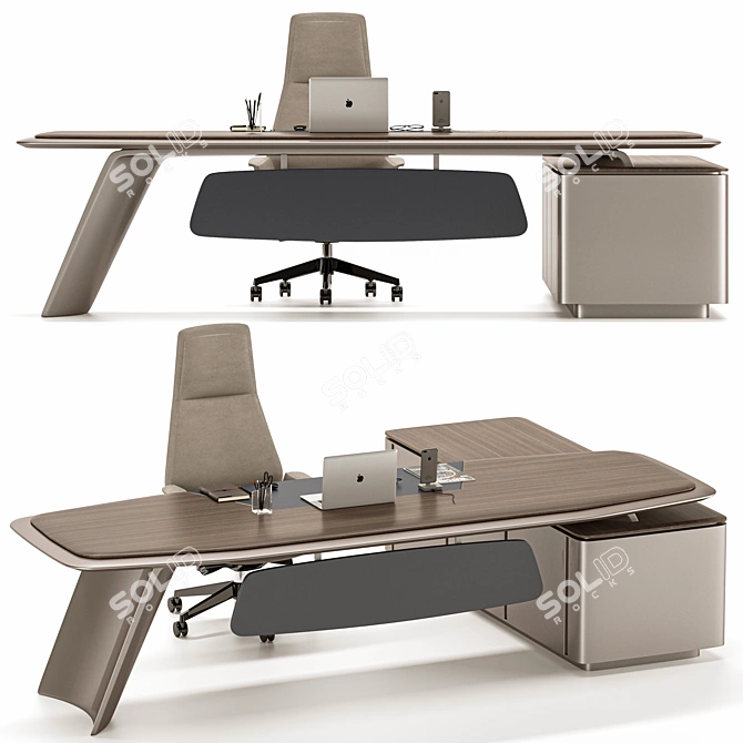 Stylish Gramy Executive Desk 3D model image 1