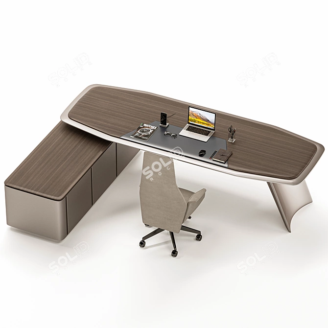 Stylish Gramy Executive Desk 3D model image 2