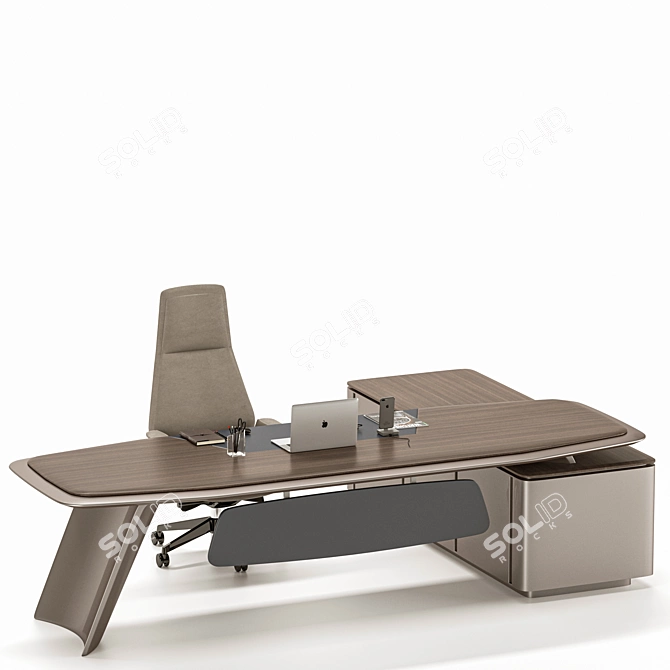 Stylish Gramy Executive Desk 3D model image 3