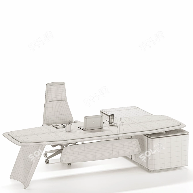 Stylish Gramy Executive Desk 3D model image 6
