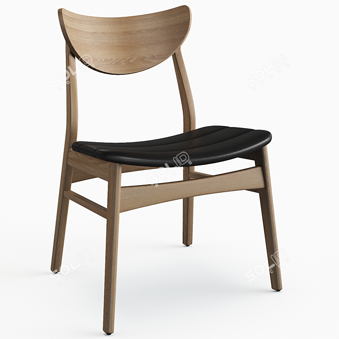 Modern Slat Back Side Chair 3D model image 1