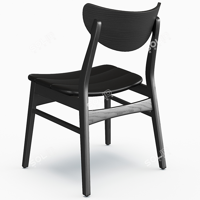 Modern Slat Back Side Chair 3D model image 4