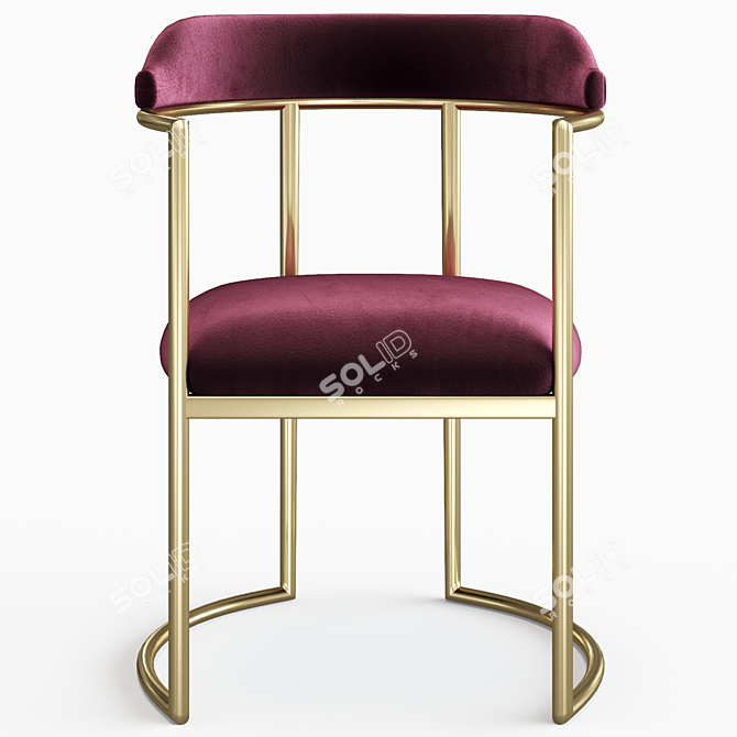 Acapulco Velvet Arm Chair: Luxurious & Stylish 3D model image 2