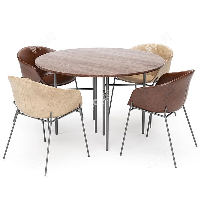 Round Mingle Dining Table 3D model image 1