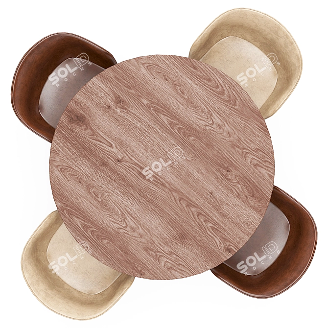 Round Mingle Dining Table 3D model image 2
