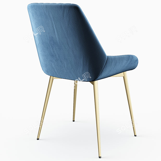 Plush Velvet Side Chair 3D model image 2