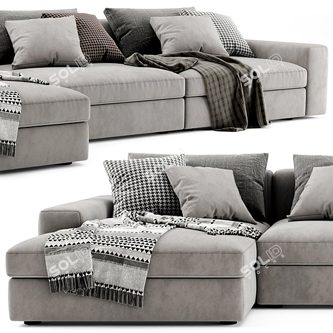 Poliform Dune Chaise Longue Sofa 2: Sleek & Stylish Seating 3D model image 2