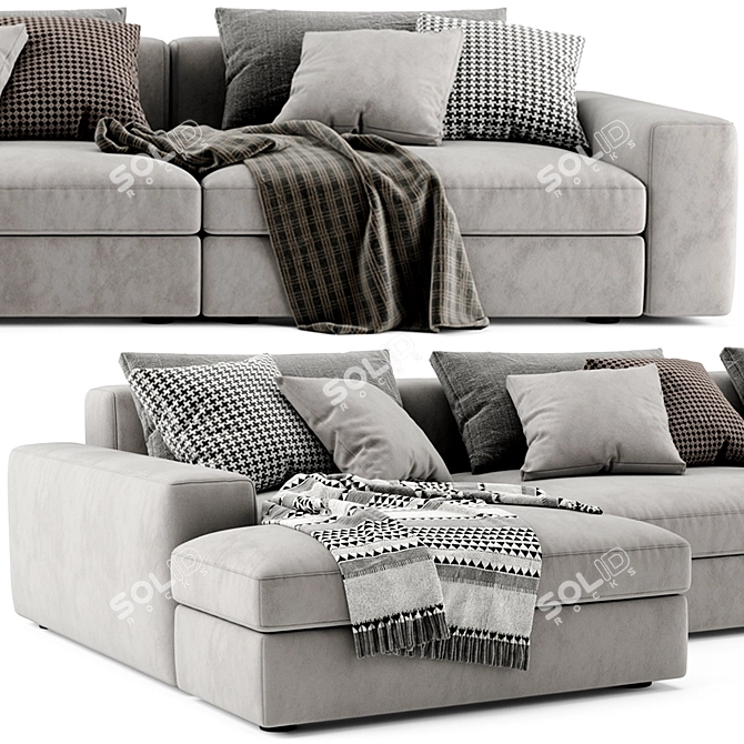 Poliform Dune Chaise Longue Sofa 2: Sleek & Stylish Seating 3D model image 3