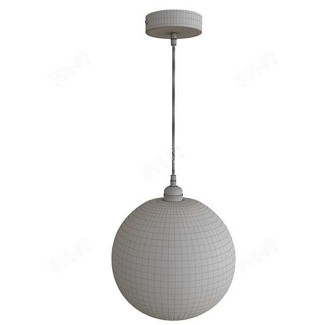 Sleek Gray Pendant Necklace 3D model image 3