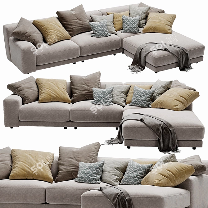 Modular Blanche Tutto Sofa Set 3D model image 1