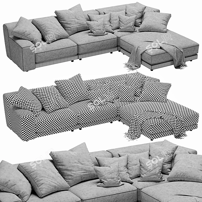 Modular Blanche Tutto Sofa Set 3D model image 4