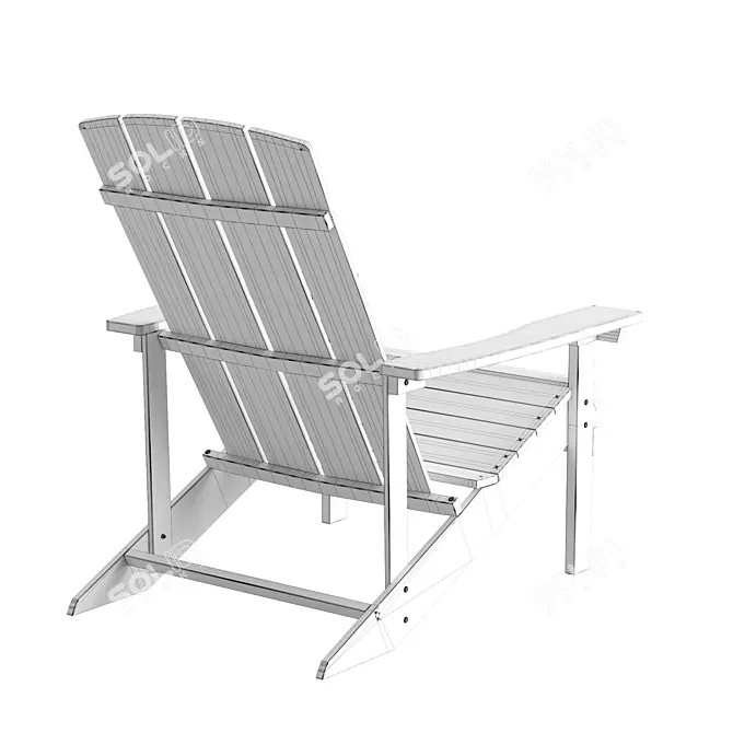 Weatherproof Adirondack Garden Chair 3D model image 6