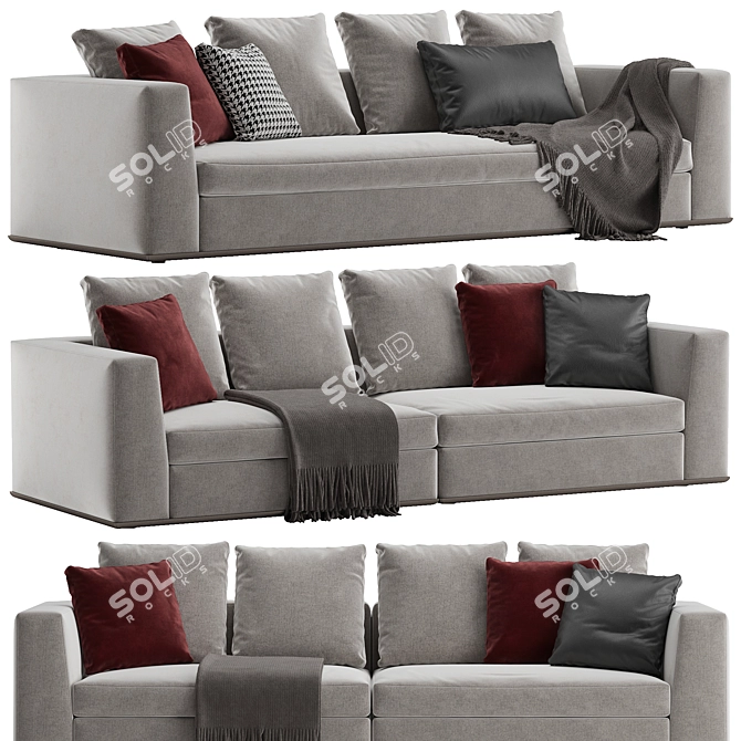 Elegant Minotti Powell Sofa: Sleek Design, Maximum Comfort 3D model image 1