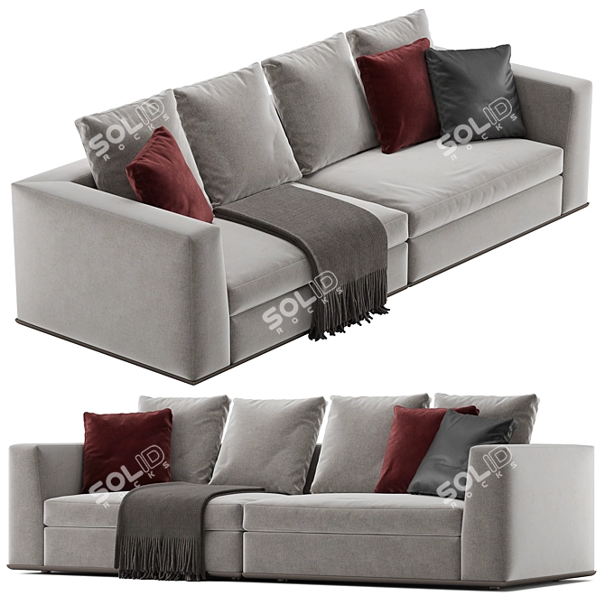 Elegant Minotti Powell Sofa: Sleek Design, Maximum Comfort 3D model image 2