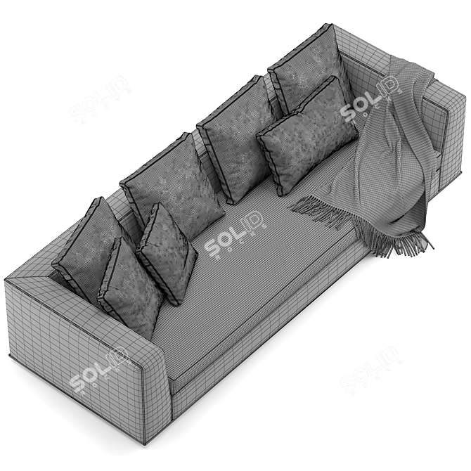 Elegant Minotti Powell Sofa: Sleek Design, Maximum Comfort 3D model image 6