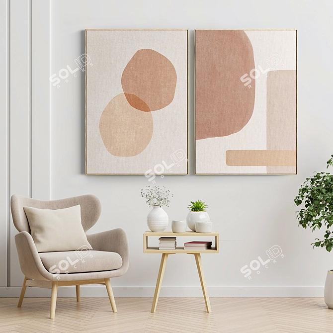 Minimalist Abstract Photo Frames 3D model image 3