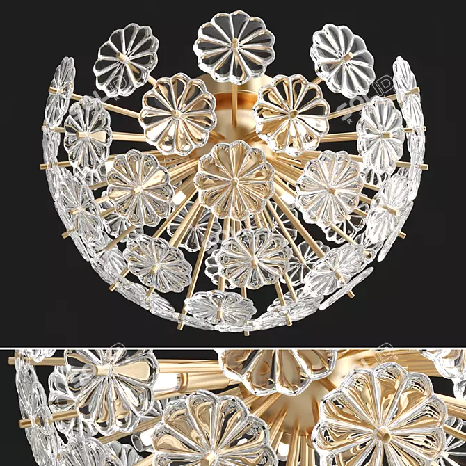 Elegant Pienene Ceiling Chandelier 3D model image 1