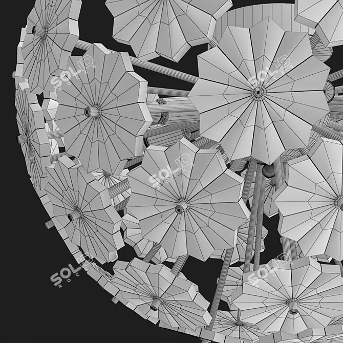 Elegant Pienene Ceiling Chandelier 3D model image 3
