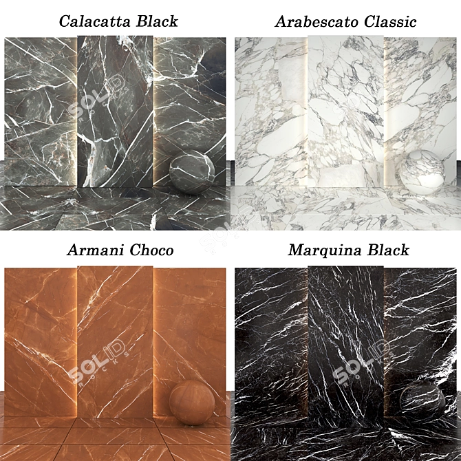 Marble Collection: Luxury Tiles & Slabs 3D model image 2