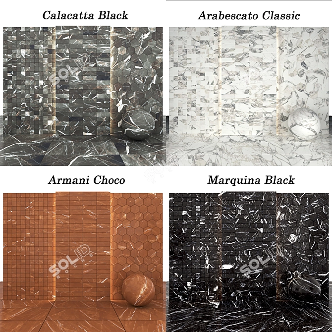 Marble Collection: Luxury Tiles & Slabs 3D model image 3