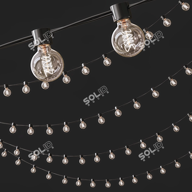 Sparkling Street Garland 3D model image 1