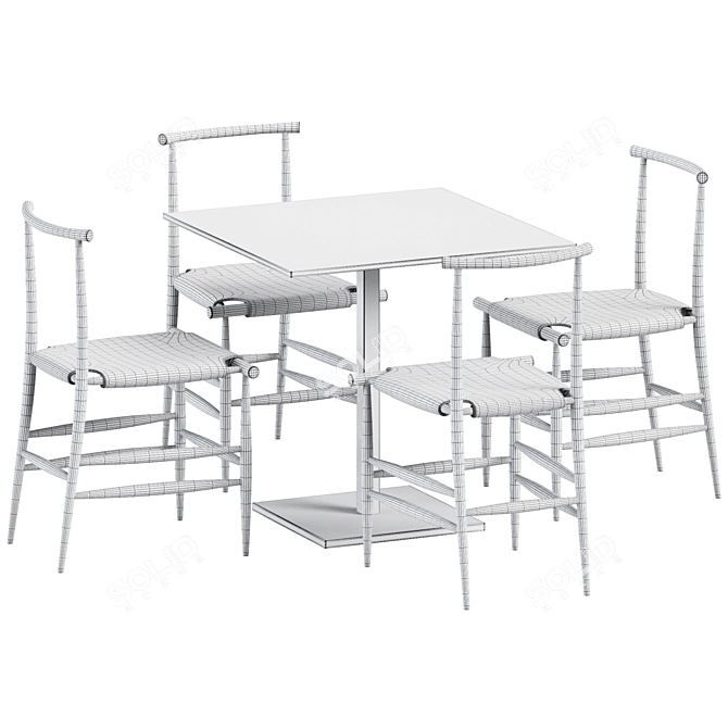 Modern Dining Set: Dado S80 Table & Pelleossa Chair 3D model image 4