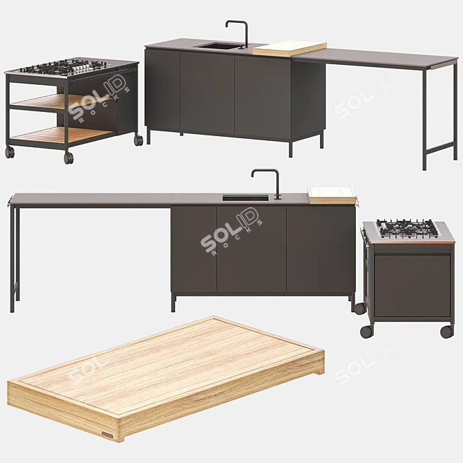 NORMA Outdoor Kitchen: Stylish, Versatile, and Functional 3D model image 3