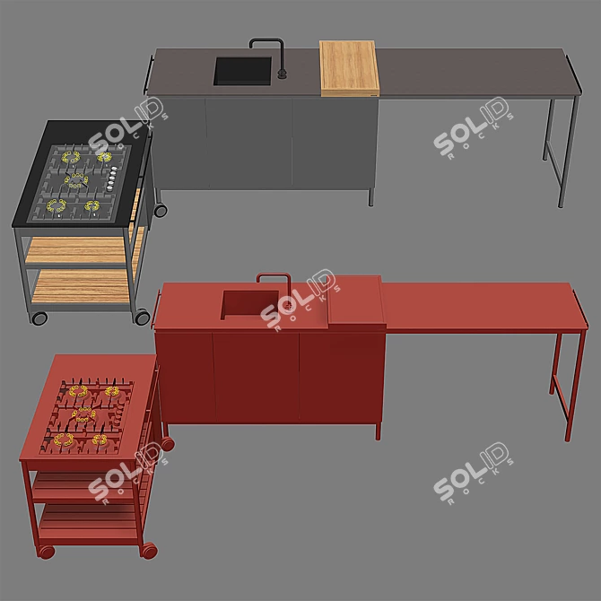 NORMA Outdoor Kitchen: Stylish, Versatile, and Functional 3D model image 5