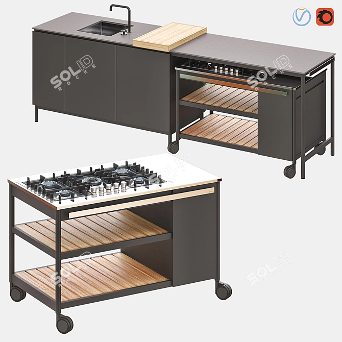 NORMA Outdoor Kitchen: Stylish, Versatile, and Functional 3D model image 7