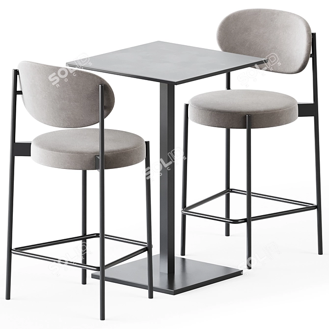 Modern bar set: Dado S60 Table & 430 Stool 3D model image 1