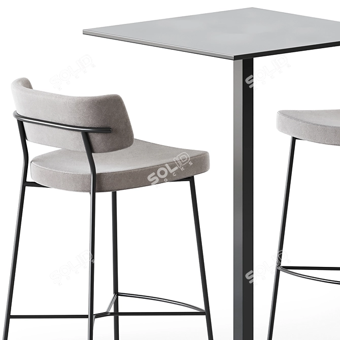 Modern Bar Set: Dado S70 Table & Marlen Bar Chair 3D model image 2