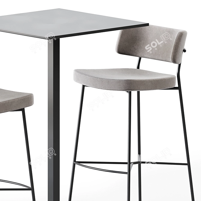 Modern Bar Set: Dado S70 Table & Marlen Bar Chair 3D model image 3