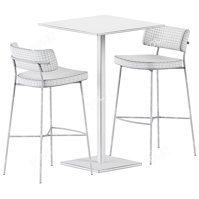 Modern Bar Set: Dado S70 Table & Marlen Bar Chair 3D model image 4