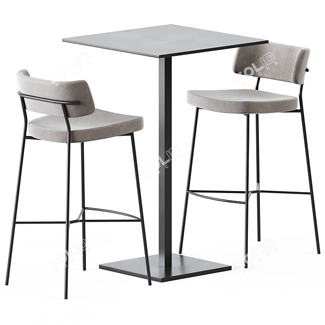 Modern Bar Set: Dado S70 Table & Marlen Bar Chair 3D model image 5