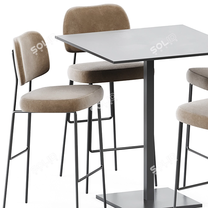 Sleek and Stylish Bar Set 3D model image 2