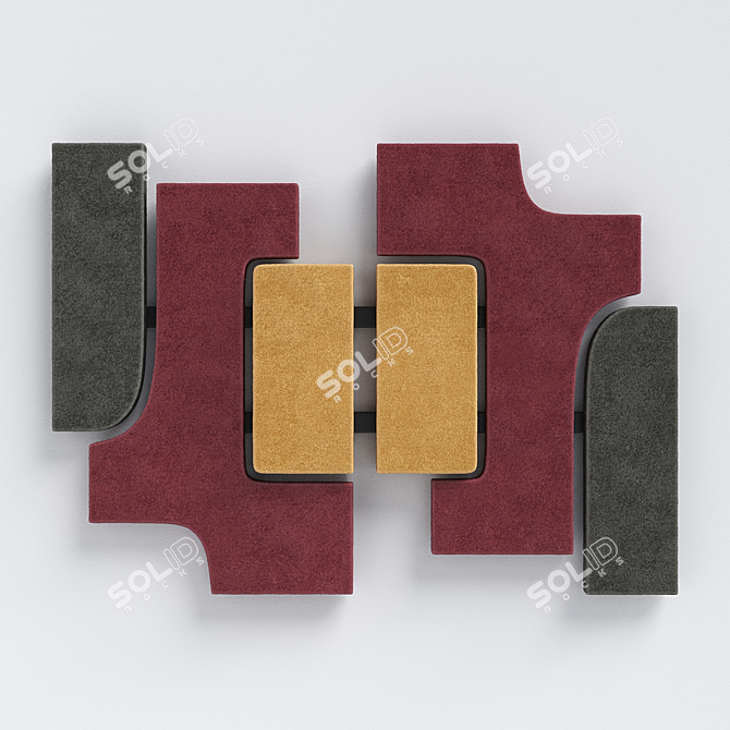 Giobagnara Tabou Parete: Modern Wall Sculpture in Suede Leather 3D model image 1