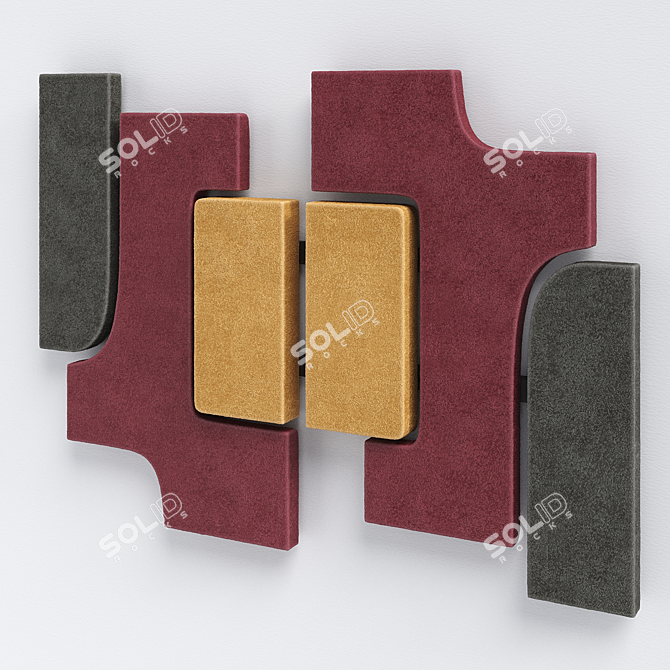 Giobagnara Tabou Parete: Modern Wall Sculpture in Suede Leather 3D model image 2