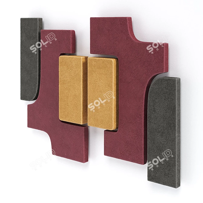Giobagnara Tabou Parete: Modern Wall Sculpture in Suede Leather 3D model image 6