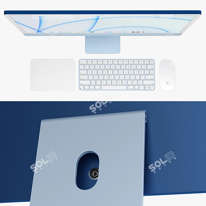 Sleek Apple iMac 2021: Supreme Performance 3D model image 4