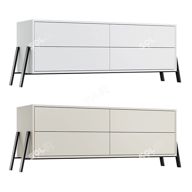 Modern TV Stand TSD4 - Sleek Design & Ample Storage 3D model image 3