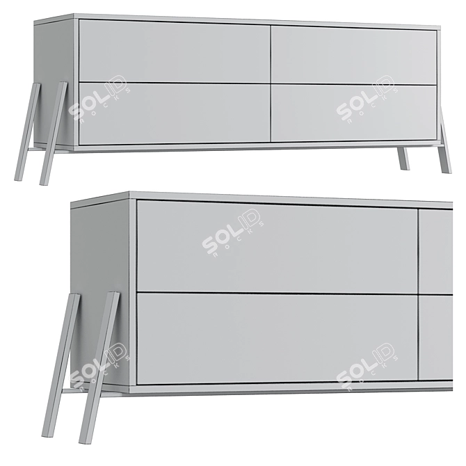 Modern TV Stand TSD4 - Sleek Design & Ample Storage 3D model image 4