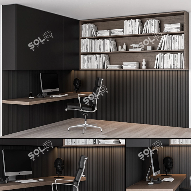 ErgoHome Office Desk Set 3D model image 1