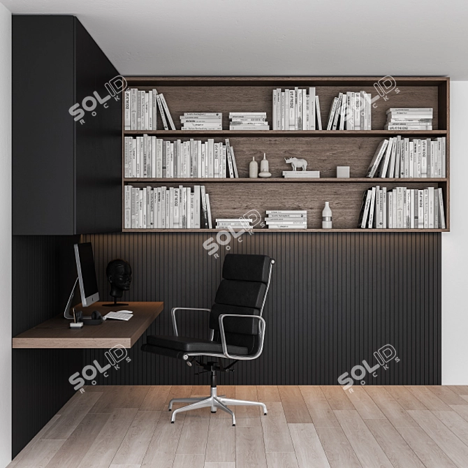 ErgoHome Office Desk Set 3D model image 2