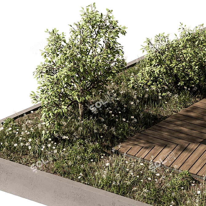 Urban Oasis Bench Set 24 3D model image 4