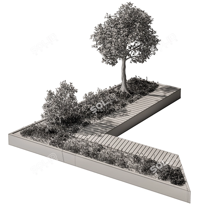 Urban Oasis Bench Set 24 3D model image 6