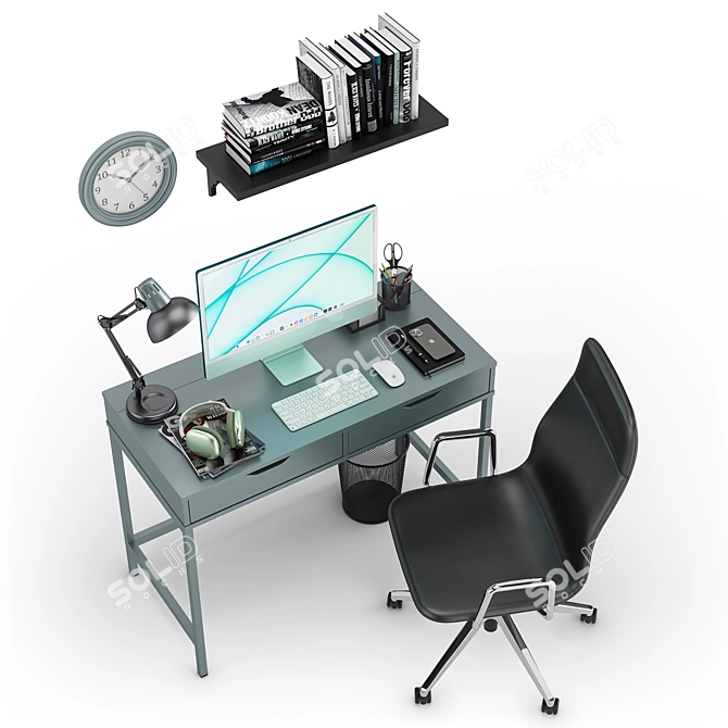 Green iMac Workspace: Complete Set for Productivity 3D model image 3