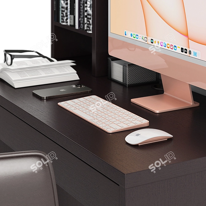 iMac Orange: The Perfect Workplace Upgrade 3D model image 5