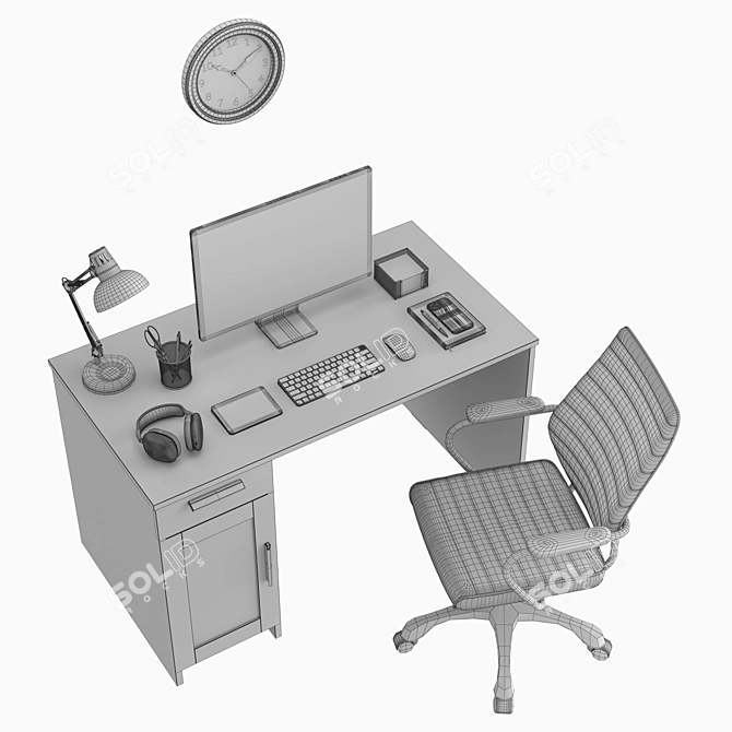Silver iMac: The Ultimate Workplace Solution 3D model image 7