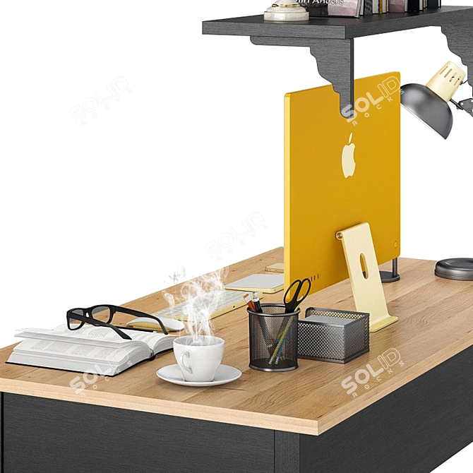 Sleek Yellow iMac for Productive Workplaces 3D model image 6